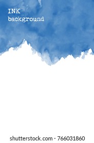 Blue ink abstract background design.