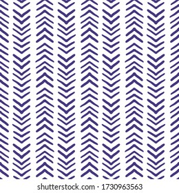 Blue ink arrows isolated on white background. Seamless pattern. Vertical view. Hand drawn vector graphic illustration. Texture.