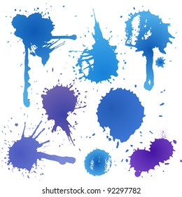 Blaue Tintenfisch-Sammlung einzeln auf weißem Hintergrund