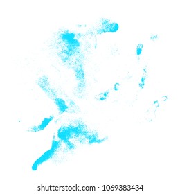 Blue ink brush strokes on white background. Vector illustration. Abstract watercolor