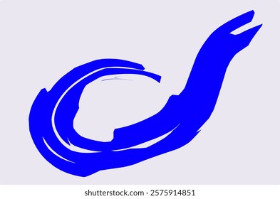 blue ink brush strokes. The shape is wavy with blue gradations. Geometric Background with Dynamic Blue Line Shapes. Vector Pattern with Squiggly Gradient Elements. Colorful Abstract Snake Illustration