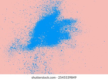 Blue ink drops and art splashes. Template blotter spots, liquid paint drip drop splash and ink splatter. Artistic vector dirty grunge art spot. Blue drip splash, splat messy inkblot.