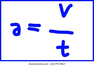 blue ink handwriting physics formula Acceleration