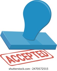 Blue ink pad with the red “accepted” marking printed (cut out)