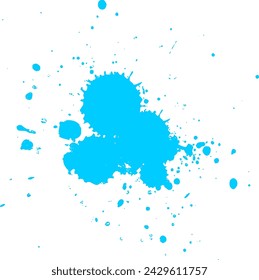 salpicadura de tinta azul sobre fondo blanco