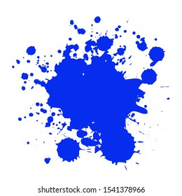 Blue ink splashes. Grunge splatters. Abstract background. Grunge text banners