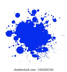 Blue ink splashes. Grunge splatters. Abstract background. Grunge text banners