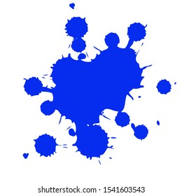 Blue ink splashes. Grunge splatters. Abstract background. Grunge text banners