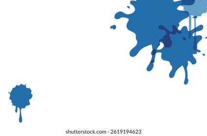Blue ink splatter background vector material