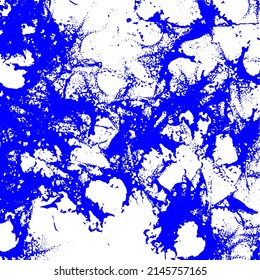 Blue ink splatter textured square background vector illustration for your artwork.