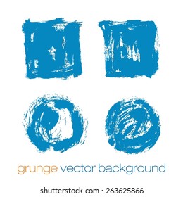 Blue ink vector stains. Texture for grungy effect. Grunge marker stains.