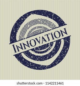 Blue Innovation grunge stamp