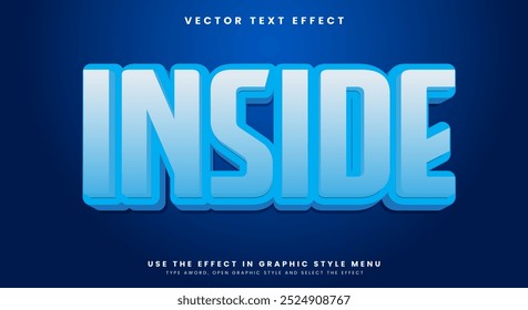 Blue Inside 3d style editable text effect template