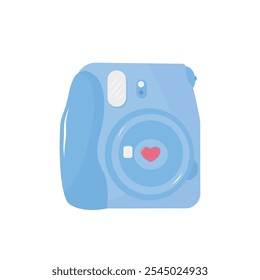 Blue instax. Romance, Love concept. Isolated Illustration for poster, banner, advertising, invitation, cover. EPS 10