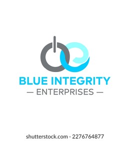 blue integrity logo, enterprises logo, vector, letter e, letter io, real estate logo, rental business, rent, brand, 