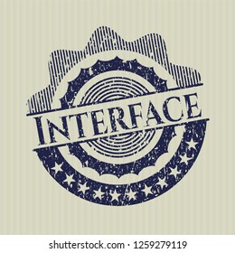 Blue Interface distress rubber grunge stamp