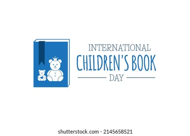 Blue International Children's Book Day Isolated Logo Icon