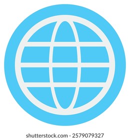 Blue internet globe mark icon vector