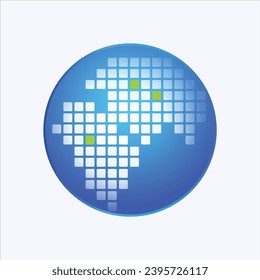 Blue Internet globe vector icon