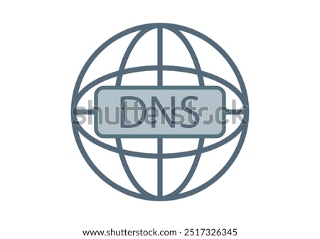 Blue internet icon with dns