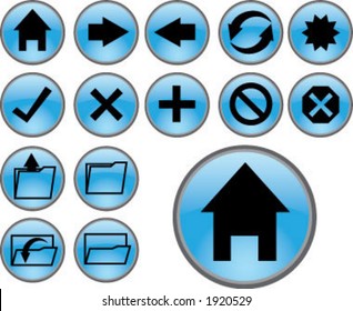 blue internet icons