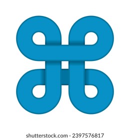 Símbolo azul entrelazado, diseño de logotipo. Aislado. Ilustración vectorial.