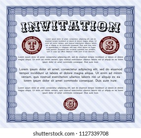 Blue Invitation. With background. Customizable, Easy to edit and change colors. Superior design. 