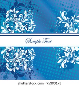 blue invitation card