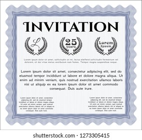 Blue Invitation. Complex background. Customizable, Easy to edit and change colors. Sophisticated design. 