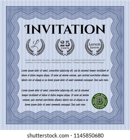 Blue Invitation. Customizable, Easy to edit and change colors. Printer friendly. Lovely design. 