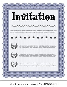 Blue Invitation. Customizable, Easy to edit and change colors. With quality background. Superior design. 