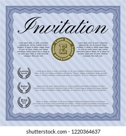 Blue Invitation. Good design. With quality background. Detailed. 