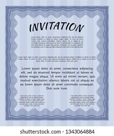 Blue Invitation. With linear background. Sophisticated design. Customizable, Easy to edit and change colors. 