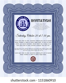 Blue Invitation. With quality background. Customizable, Easy to edit and change colors. Sophisticated design. 