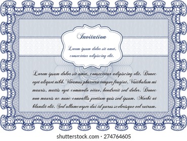 Blue invitation template