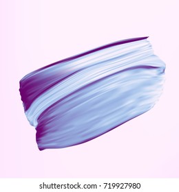 Blue iris color vector paint brush smear on white background. Template female girly emblem design. svg