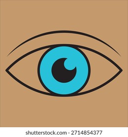 Icono de ojo de iris azul – Símbolo de visión y observación