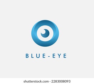 blue iris eye logo template design vector inspiration isolated white background