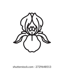 "Ícone Floral da Íris Azul - Símbolo de Sabedoria e Fé Floral Design."