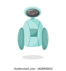 Blue Iron Humanoid or Robot with Head and Limbs as Artificial Intelligence Vector Illustration