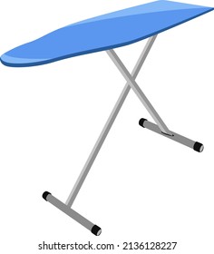 Blue ironing board, illustration, vector on a white background.