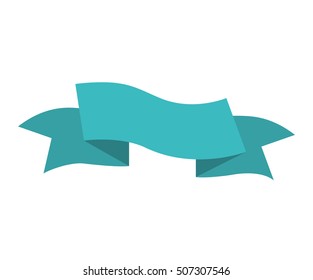 blue irregular label with ribbon on gradient