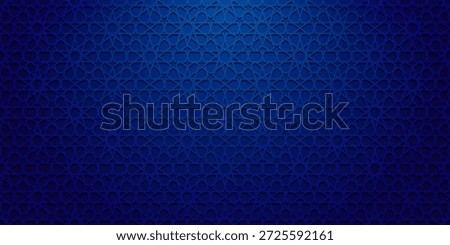 Blue Islamic Background Vector - Abstract Geometric Pattern Ornament Background For Moslem Ramadan Kareem, Eid Mubarak and Another Moslem Celebration Day Blue Dark Gradient Color