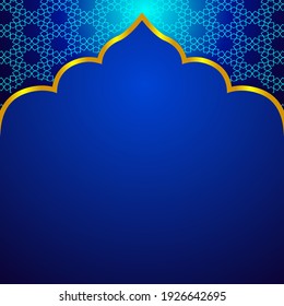 Blue Islamic Background Vector With Golden Accent