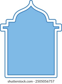Ilustración vectorial islámica azul del marco con diseño elegante