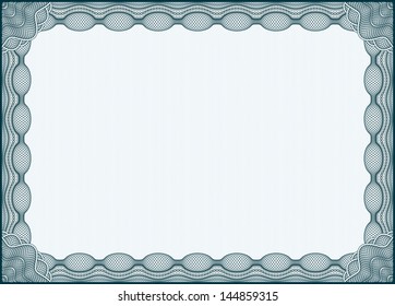 Blue isolated certificate template