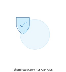 Blue isolated shield icon set on white background vector illustration 