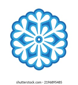 Blue isolated snowflake. Vector icon, logo design