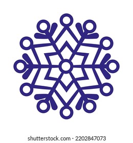 Copo de nieve azul aislado. Icono del vector, diseño del logotipo