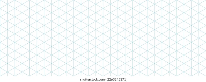 Blue isometric grid graph paper background. Seamless pattern guide background. Desigh for engineering or mechanical layout drawing. Vector illustration